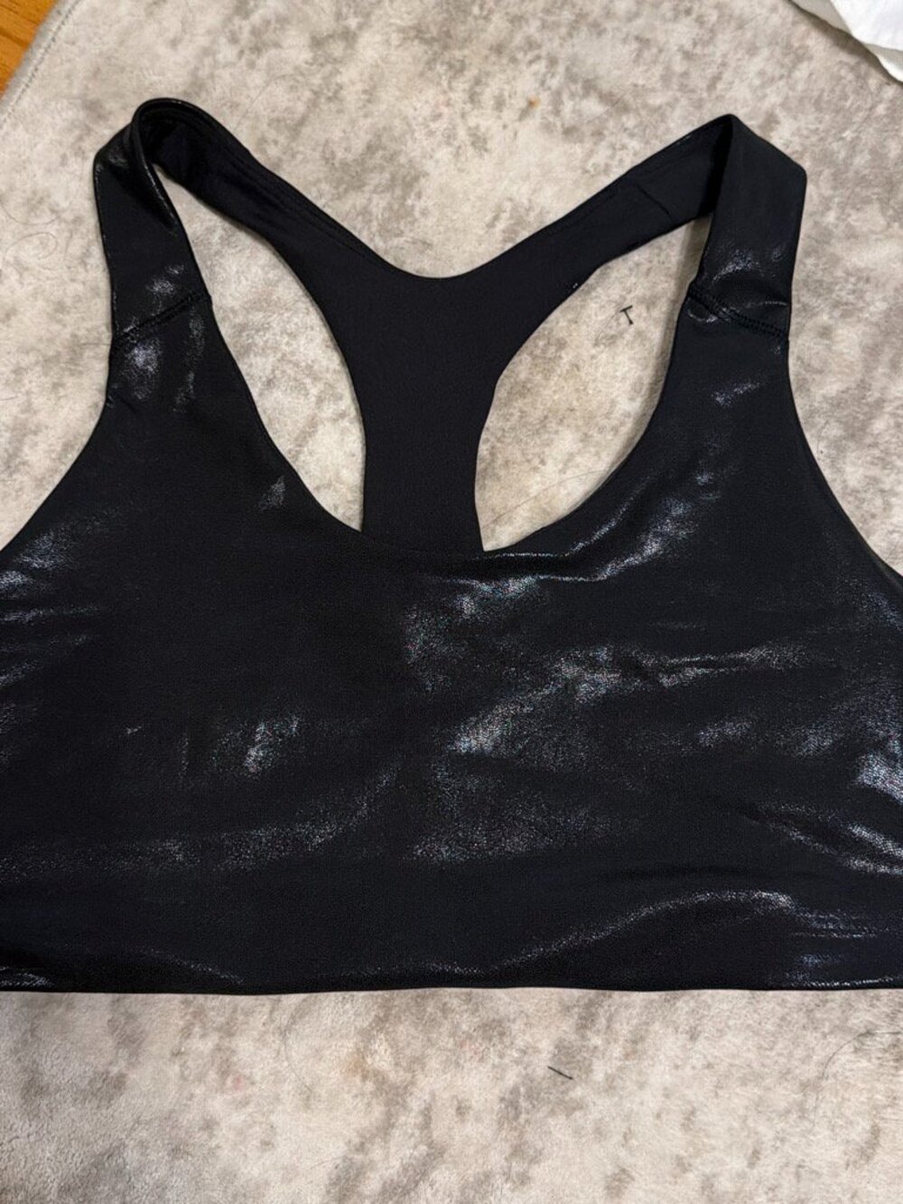 Black Shiny Sports Bra